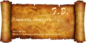 Tamássy Dominik névjegykártya